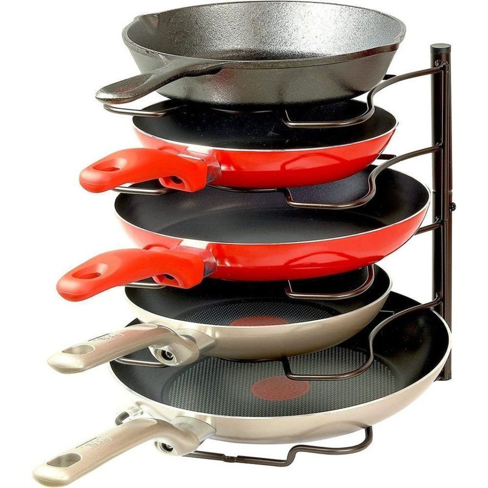 Cabinet Pantry Pot and Pan Organizer Holder Rack,‎ Bronze Home Organzation Alloy